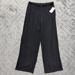 Joyspun Womens M 8-10 Gray Wide Leg Lounge Pajama Pants Drawstring Pockets